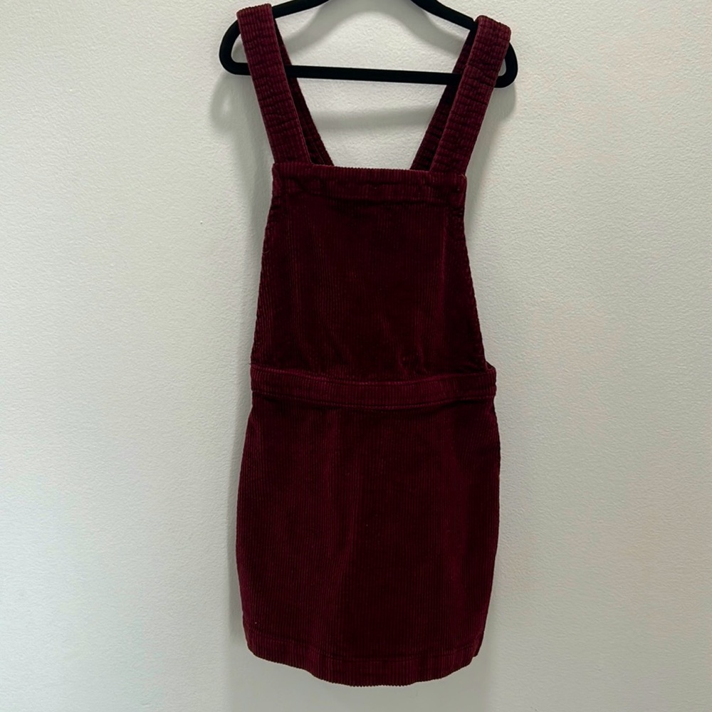 Thereabouts burgundy corduroy overall skirt